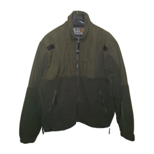 5.11 Tactical Series Jacket Mens Large Green Fleece Lined Full Zip Outdoor Coat - Picture 1 of 13