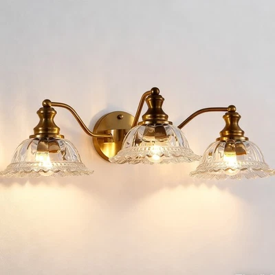 Tocador 3 luces 24"" elegante dorado para lámpara de pared espejo baño vintage Foto 1 de 4