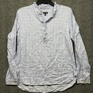 Talbots Damen Größe S Langarm Rüschen Button Down Shirt Polka Dot Print - Bild 1 von 7