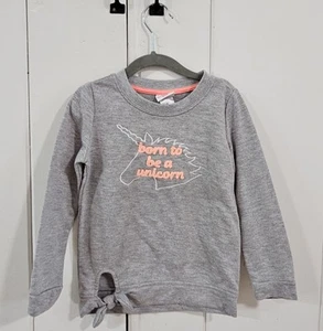 Nanette Kids Girls Gray Born to Be a Unicorn Sweatshirt size 5 - Picture 1 of 4