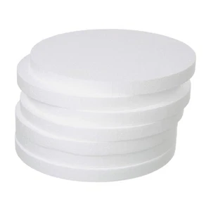 Round Foam Circles 12 Inch 7 Pack Polystyrene Discs 1" Thick DIY Cake - Picture 1 of 8
