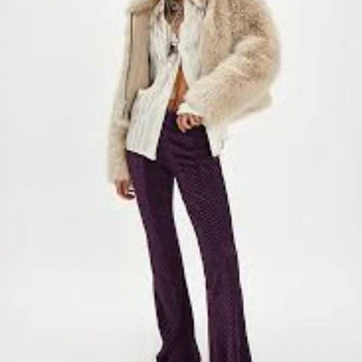 Free People Penny Pull-On Velvet Flared Pants Rust Salsa Color Size M Preowned - Image 1 of 4