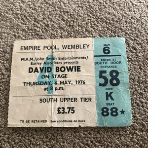 David Bowie ticket Empire Pool, Wembley 06/05/76 #K88 - Bild 1 von 1