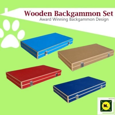 Luxury Leder Massive Mahagoni / Esche Backgammon Set,Türkische Handarbeit Tavla - Bild 1 von 4