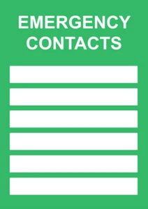 POSTER Mitteilung Unternehmen Notfallkontakte Informationsschild LAMINIERT Text hinzufügen - Bild 1 von 1