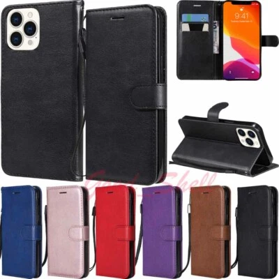 For iPhone 13 12 11 Pro Max XS XR SE 8 7 6s Wallet Flip Leather Case Stand Cover - Image 1 of 4