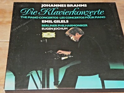 BRAHMS The Piano Concertos EMIL GILELS Berlin Philharmonic - 3 LP Set - DG - Image 1 of 2