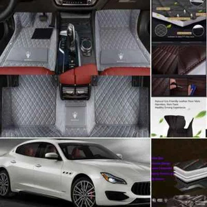 For Maserati Quattroporte 2004-2024 Car Floor Mats Waterproof Liners Pu Leather - Foto 1 di 40