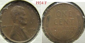 Lincoln Wheat Penny 1934 F - Bild 1 von 1