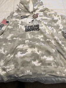 Cleveland Browns Nike NFL Salute To Service Arctic Camouflage Hoodie Size L NWT - Picture 1 of 8