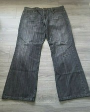 Men's VIGOSS Studio Jeans Black Straight Leg Size 40 x 32 Lightly Distressed