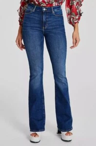 Guess Jeans Women's Blue Sexy Flare-Leg Faded High-Rise Pants Size 26 - Picture 1 of 2