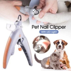 Pet Nail Clippers Toe Claws Trimmer LED Light Cutter Dog Cat 5X Magnification AU - Picture 1 of 13