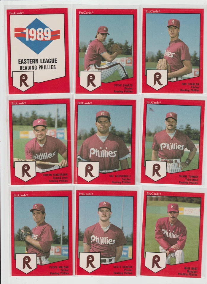 1989 年阅读费城小联盟 27 张卡职业卡团队套装完整近乎完好 — 第 1/3 张图片
