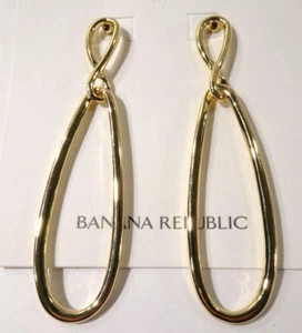 Banana Republic Damen Gold Infinity Creolen Ohrhänger Neu mit Etikett 59,50 - Bild 1 von 3
