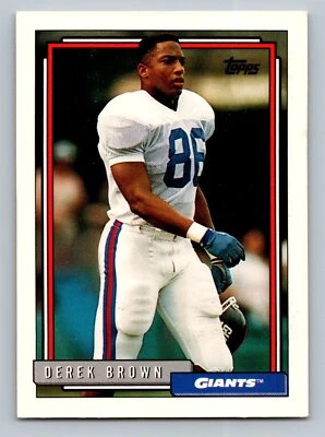 Derek Brown RC Rookie 1992 Topps #720 New York Giants Football Card - Image 1 of 2