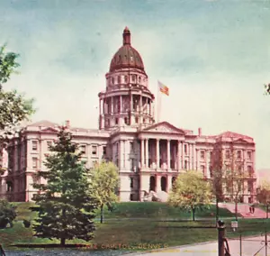Denver Colorado CO State Capitol Building publicado 1909 postal vintage - Imagen 1 de 3