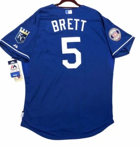 Authentic Majestic SIZE 52 2XL Kansas City Royals COOL BASE Blue On Field Jersey - Picture 1 of 5