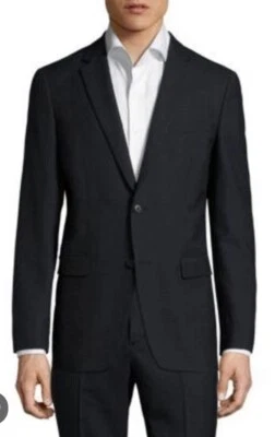 theory GANSEVOORT Flannel Check Tailored Wool Jacket in Almost Navy 38 R $595 - Image 1 of 4