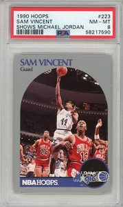 1990 Hoops #223 Sam Vincent Shows Michael Jordan PSA 8 - Picture 1 of 2