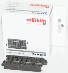 Märklin H0 24064-S vía C recta 64,3 mm (10 unidades) - NUEVO + EMBALAJE ORIGINAL - Imagen 1 de 1