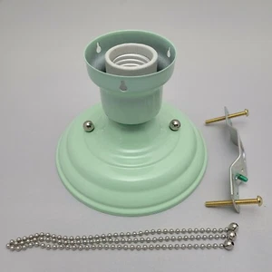 LOOK!!!  NEW JADITE GREEN 3-CHAIN FIXTURE -VINTAGE ART DECO SHADE Three Chain - Picture 1 of 5