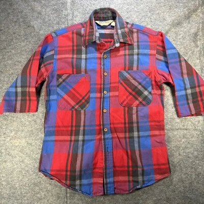 Camisa de franela Big Mac de colección para hombre M años 80 roja a cuadros ropa de trabajo manga 3/4 hecha en EE. UU. Foto 1 de 4