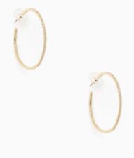 Kate Spade Gold Plate Save The Date Inside Outside Pave Hoop Earrings Wbruf617
