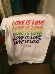 LOVE IS LOVE PRIDE T SHIRT AGES 13-14 BIRTHDAY CHRISTMAS ADULTS - Picture 1 of 1