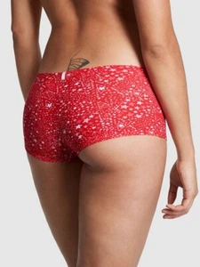 Victoria's Secret Pink Boyshorts Shortie Panty Red Fury Stars Cotton Med nwt - Picture 1 of 6