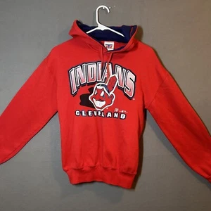 VTG Cleveland Indians Spellout Youth Hoodie Red Team Rated Youth L (14-16) MLB - Picture 1 of 8