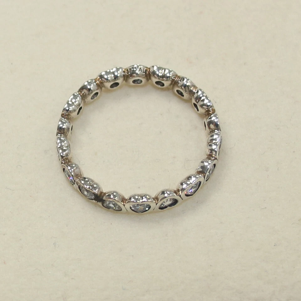 PANDORA Forever More Stackable Silver Size 8.5 Ring 190897CZ58