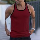 Fashionable Vertical Stripe Sleeveless Vest Top for Men's Fitness and Leisure