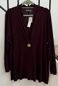 NWT Travelers Chico's Sz 3 (XL)  Mulberry Button Jacket - Picture 1 of 5
