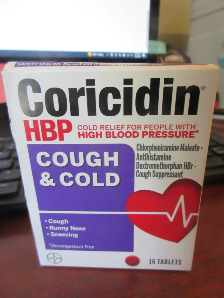 Coricidin HBP Cough & Cold 16CT Tablet Exp 05/31/2026 - Image 1 of 1