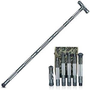 Bastón táctico de senderismo bastón para caminar, bastones portátiles bastones de trekking Ou... - Imagen 1 de 7