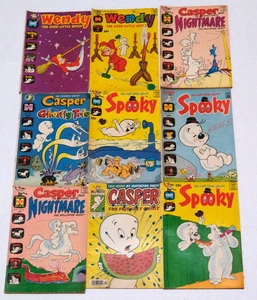 Vintage Lot of Harvey Comics Casper Spooky Wendy & Nightmare 1970 1972 -9 Issues - Picture 1 of 9