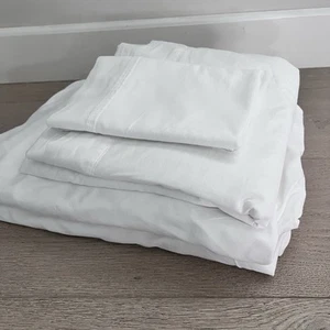 Sleep Number Dream Fit Split KING Set 2 Fitted 1 Flat 1 King Pillow Sham White - Picture 1 of 10