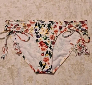 Jessica Simpson white multi color floral bikini bottom size Large MRP $46.00 - Picture 1 of 7