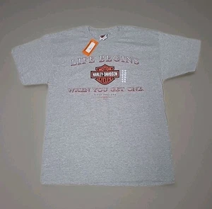 Harley Davidson Grey Large T-shirt Pigtail H-D Rogers, AK Genuine H-D Label NWT - Picture 1 of 9