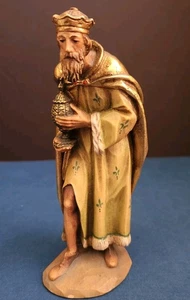 ANRI Italien HOLZ Schnitzerei K. KUOLT Gold vergoldet BALTHAZAR König WEISER MANN 5 1/2" groß - Bild 1 von 18