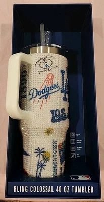 New Los Angeles LA Dodgers Bling Colossal Tumbler 40 oz Stainless Insulated Cup  - Image 1 of 4