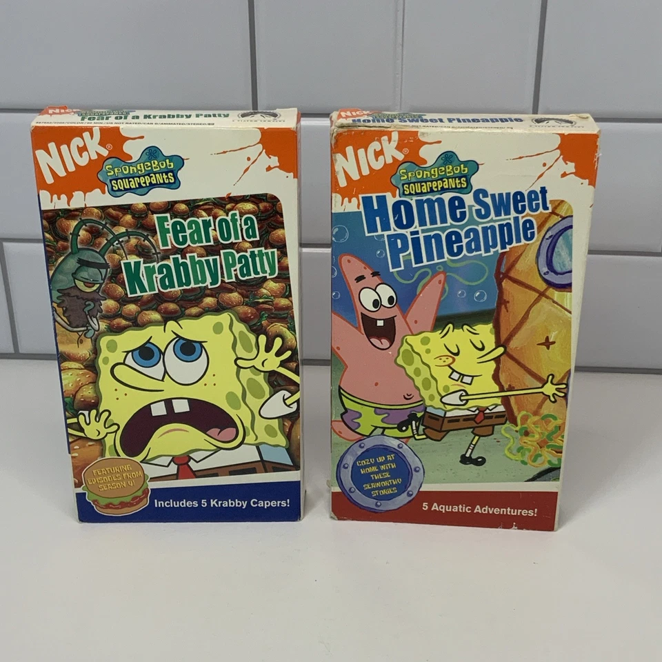 SpongeBob SquarePants VHS Lot of 2: Fear Of A Krabby Patty, Home Sweet Pineapple - Image 1 of 4