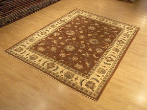 Alfombra Sultanabad afgana de lana hilada a mano tintes vegetales de alta calidad 7 x 9 hecha a mano - Imagen 1 de 10