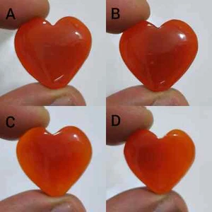 Jewelry For Making 100% Natural Orange Onyx Heart Shape Cabochon Loose Gemstone - Picture 1 of 13