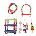 6 Pcs Bird Parrot Toys, Bird Swing Toy Colorful Chewing Hanging Hammock Swing Be