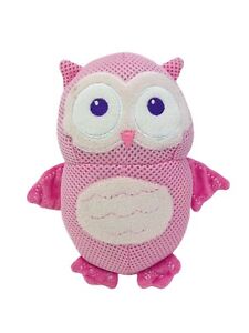 PinkOwl Baby Plush Stuffed Rattle Toy Pink Mesh And Velour Fabric 6in X 5in
