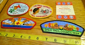 four vintage original boy scout patches and a merit badge #4 - Picture 1 of 1