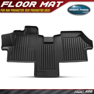 Front Black TPE Floor Mats Waterproof  for Ram ProMaster 1500 2500 3500 18-24 - Image 1 of 4