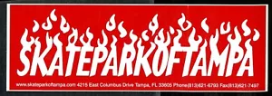 ADESIVO Skatepark of Tampa Florida rosso e bianco vintage skateboard 8,75" x 3" - Foto 1 di 2